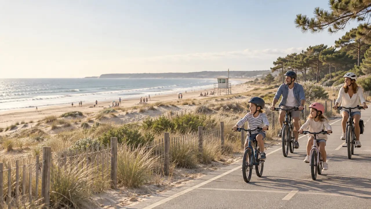 Guide pratique pour organiser un séjour en famille sur la côte vendéenne avec une famille à vélo près de la plage