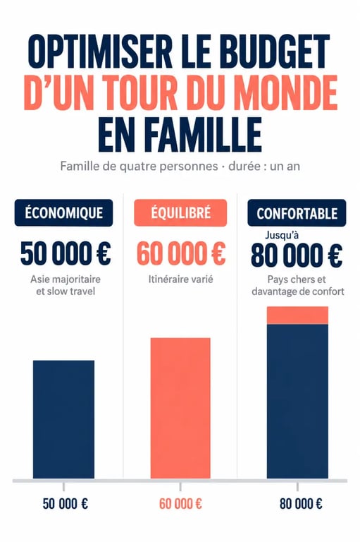 Infographie sur le budget pour optimiser son budget pour un tour du monde en famille